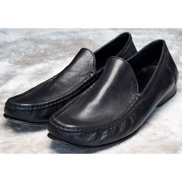 Cole Haan Black Leather Moccasin Slip On Loafers Mens Size 10 - Picture 14 of 15